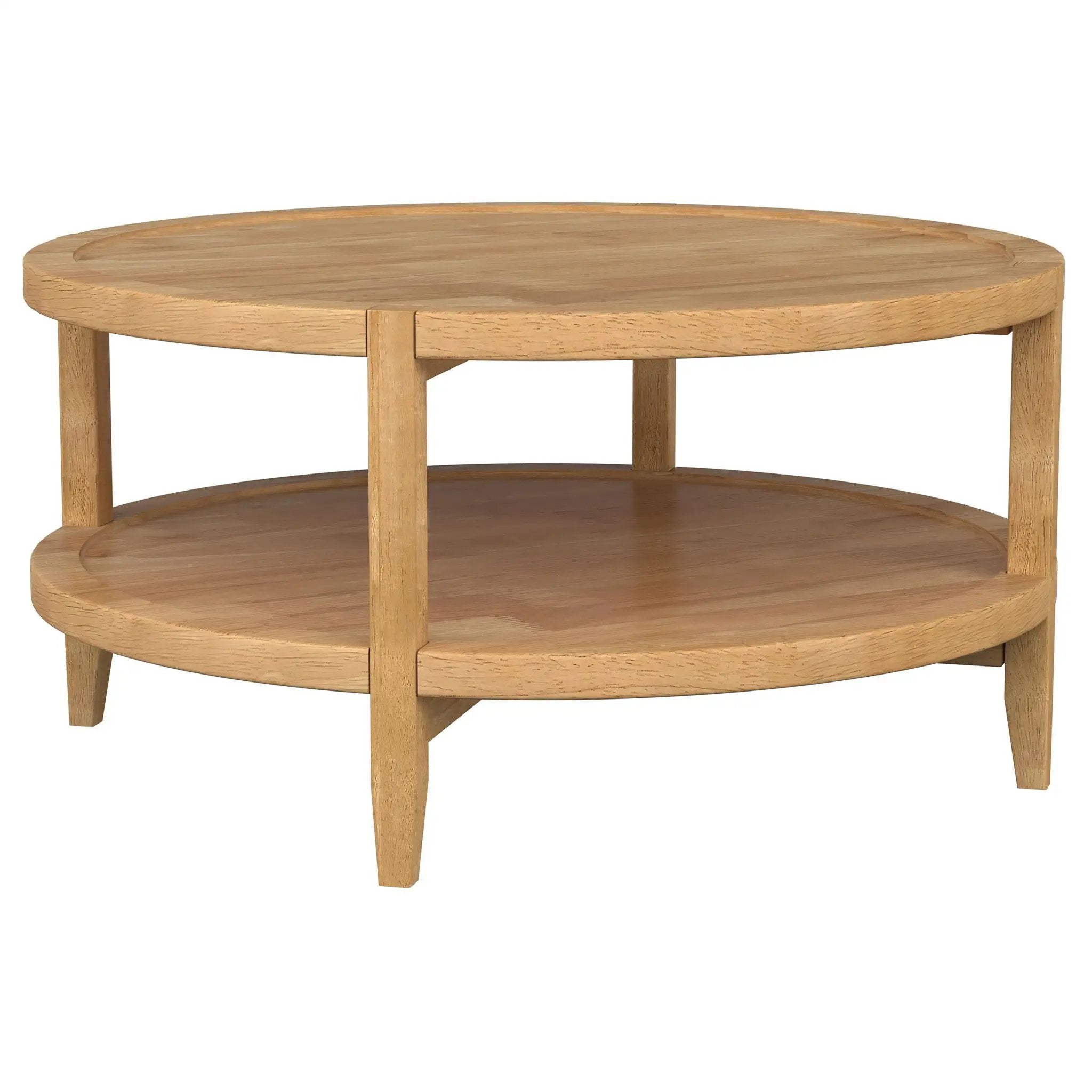 Camillo Round Solid Wood Coffee Table Maple Brown by Unique Piece Furniture