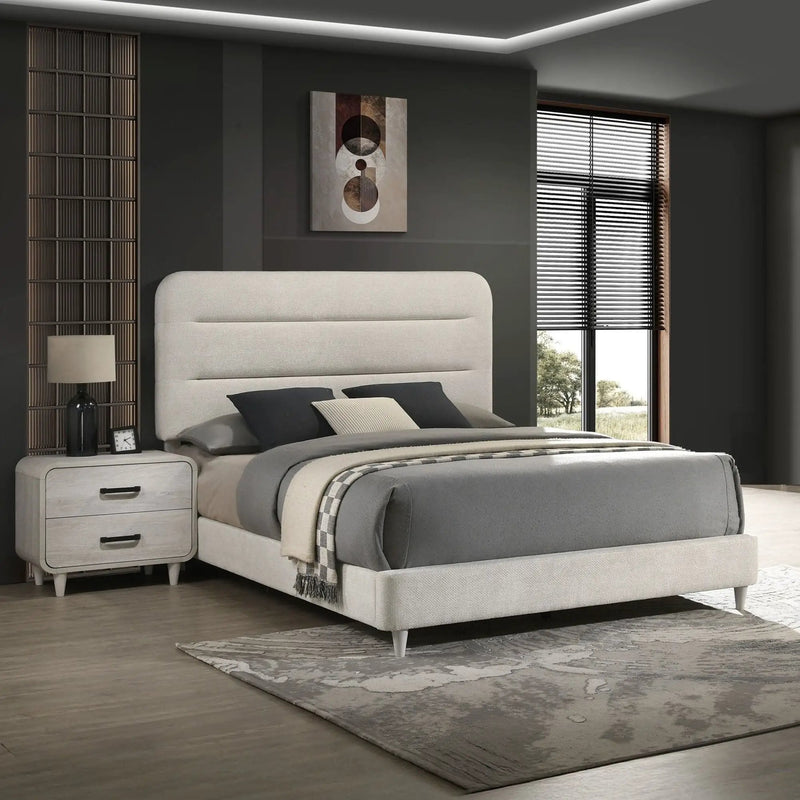 Upholstered Panel Bed, Sleek Lines by Unique Piece Furniture