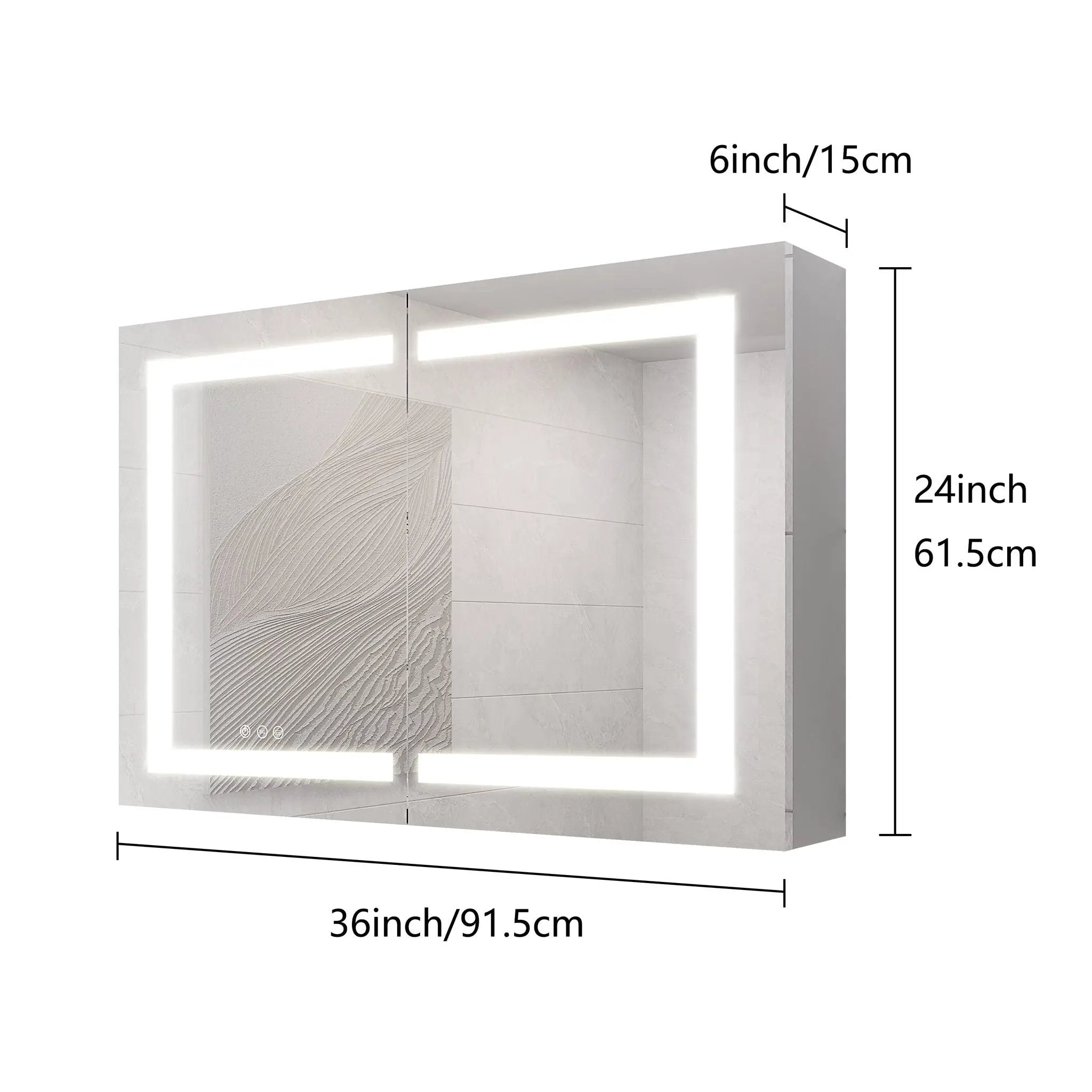 Medicine Cabinet With LED Vanity Mirror, Anti-Fog, Waterproof, Dimmable With Touch Switch by HouseOfZazla