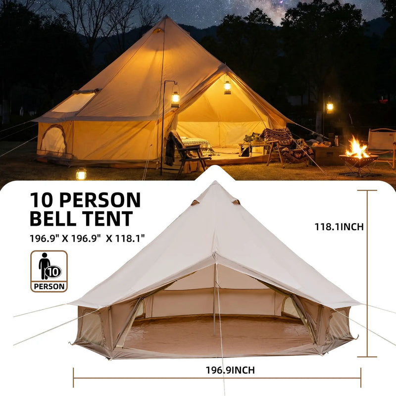 4 Season Bell Tent 16.4FT Waterproof Glamping Yurt by HouseOfZazla