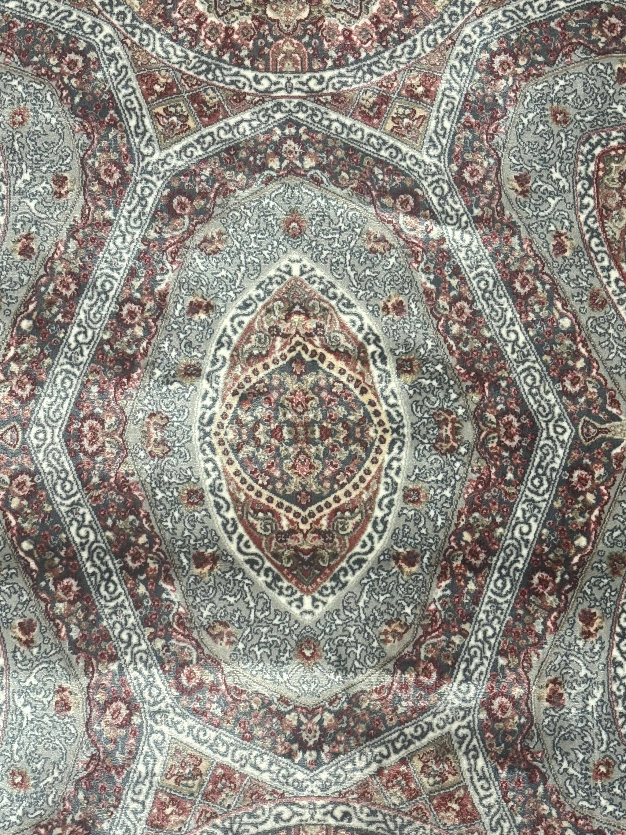 Turkish Silk Runner Rug 2.6 x 13, Blue Runner Rug, Dome Design, Bamboo Silk, New by Jewel Rugs