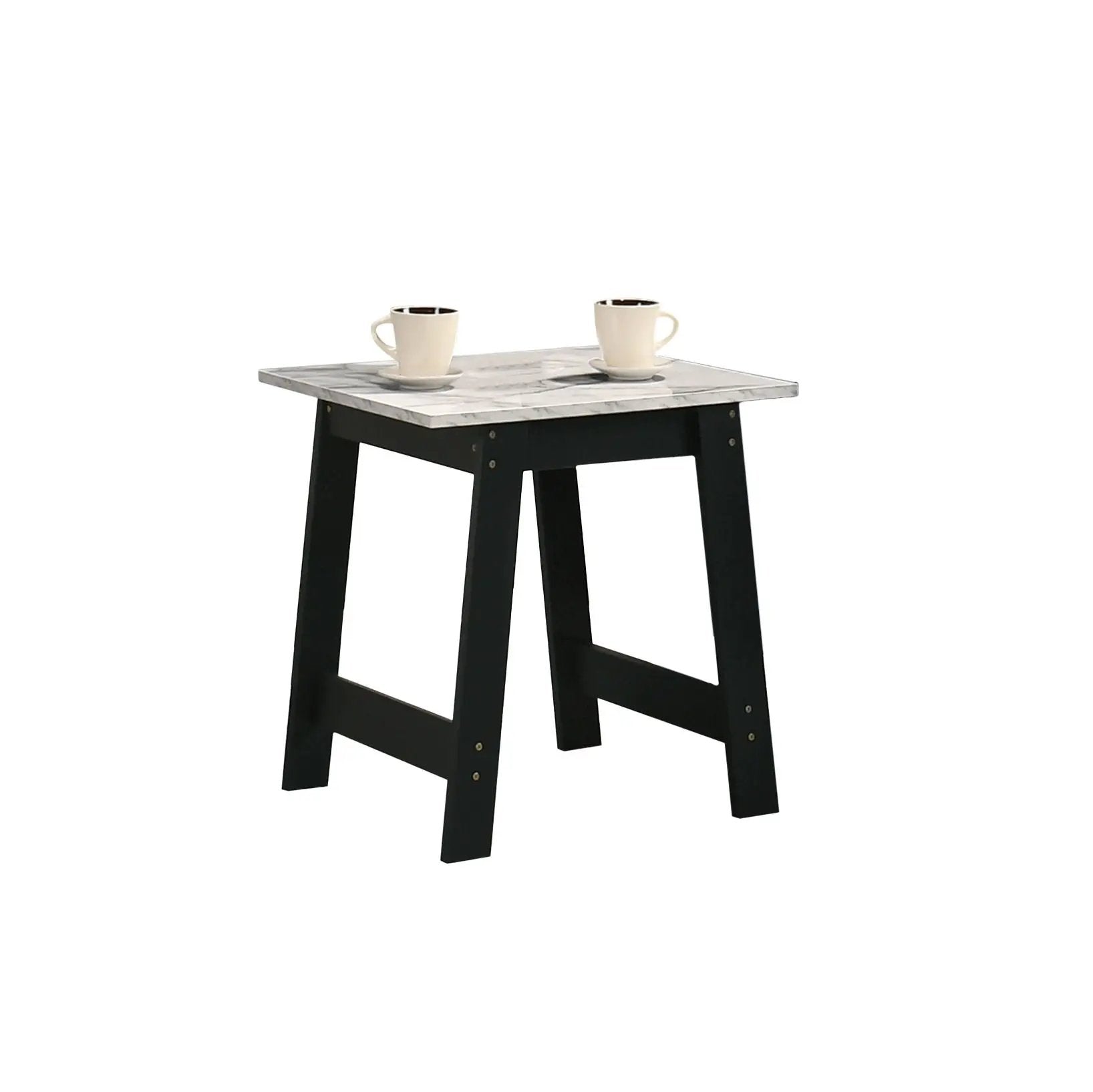 Kenzo - End Table With Faux Marble Top Finish - Black by Unique Piece Furniture