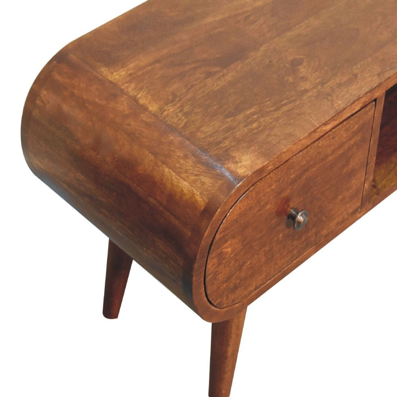 Solid Wood Circular TV Unit by HouseOfZazla