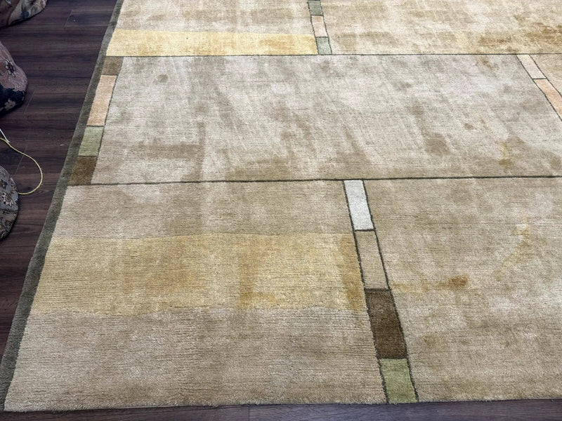 Tufenkian Tibetan Rug 12x16, Handmade Wool Modern Area Rug, Palace Size Carpet by Jewel Rugs
