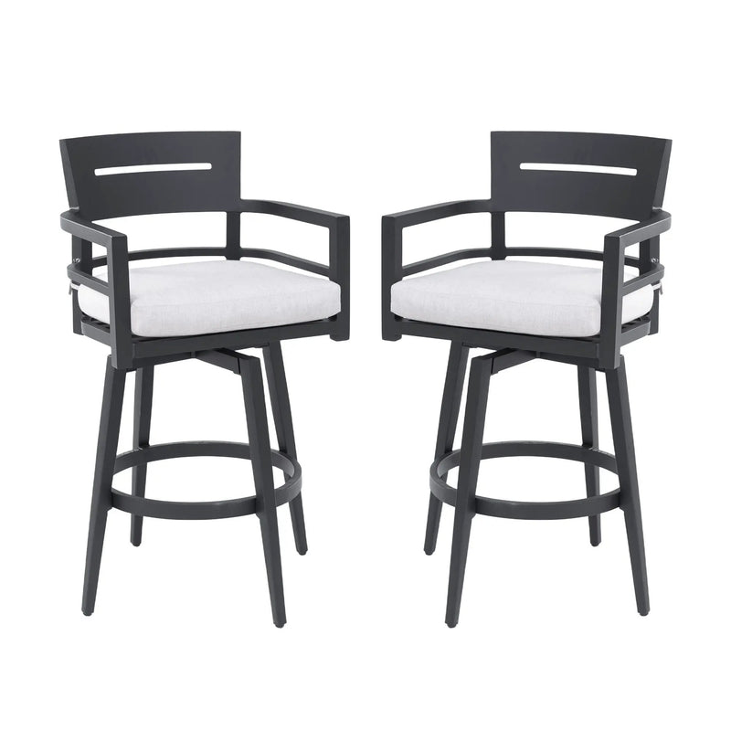 Outdoor Swivel Bar Chairs, 360 Degree Rotation, Ergonomic Backrest (Set of 2) by HouseOfZazla