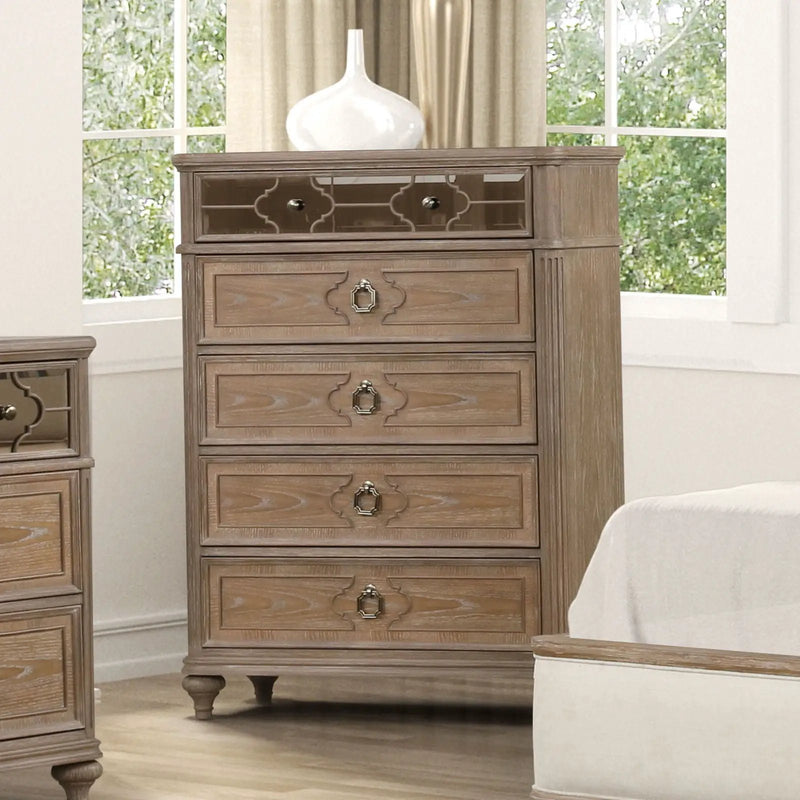 1 Piece Chest, Back Dovetail Drawers, Bedroom Furniture - Oak / Rustic by HouseOfZazla