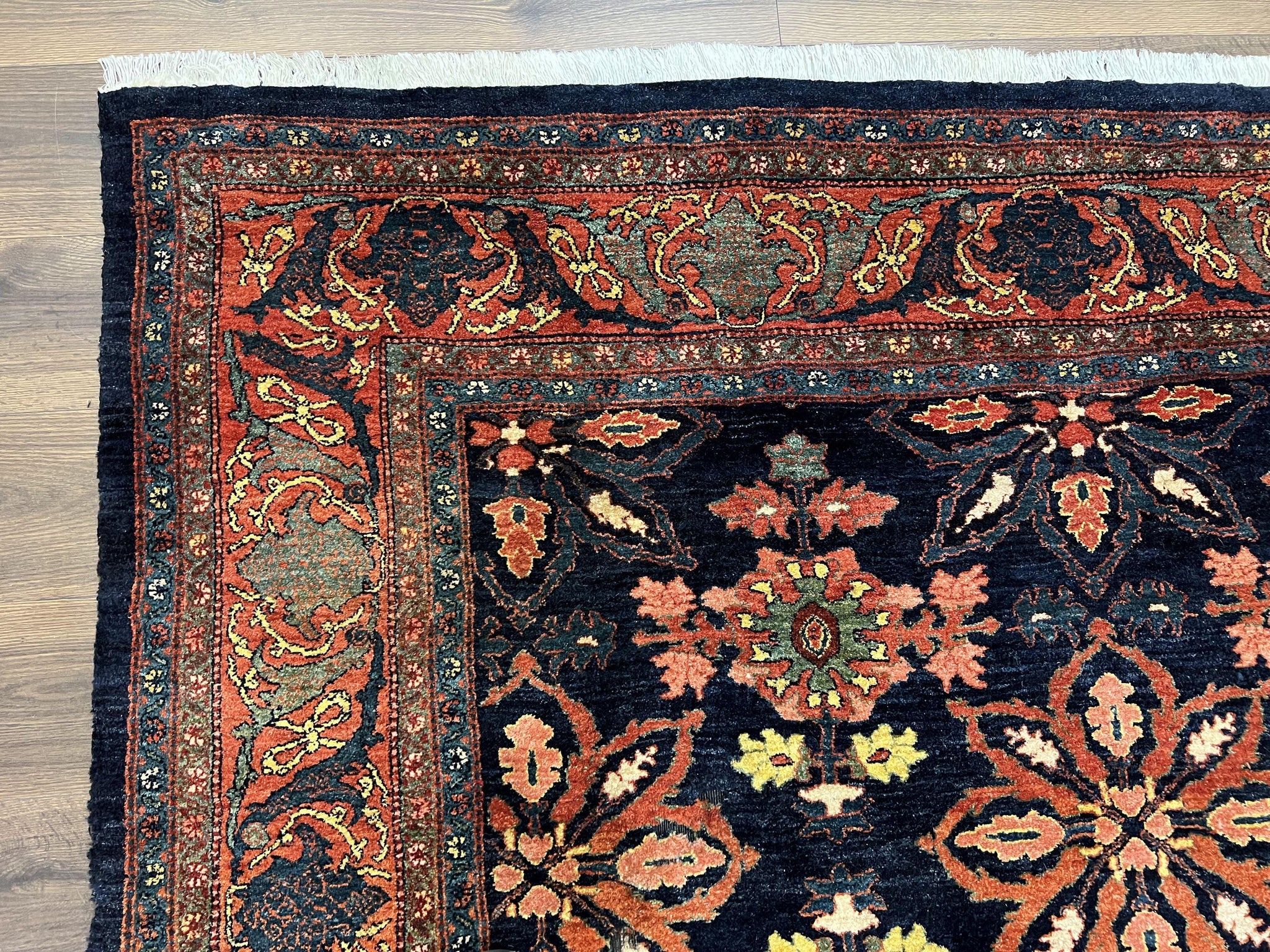Wonderful Persian Rug 7x10, Navy Blue and Red, Allover Floral Pattern, Bidjar Carpet, Authentic Oriental Rug 7 x 10, Wool Hand Knotted Rug by Jewel Rugs