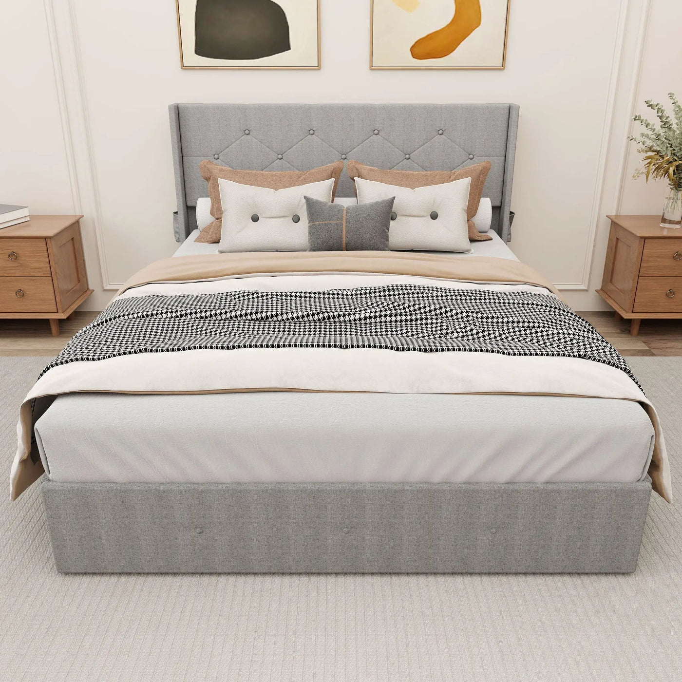 Bed With Gas Lift Storage, USB Ports by Unique Piece Furniture