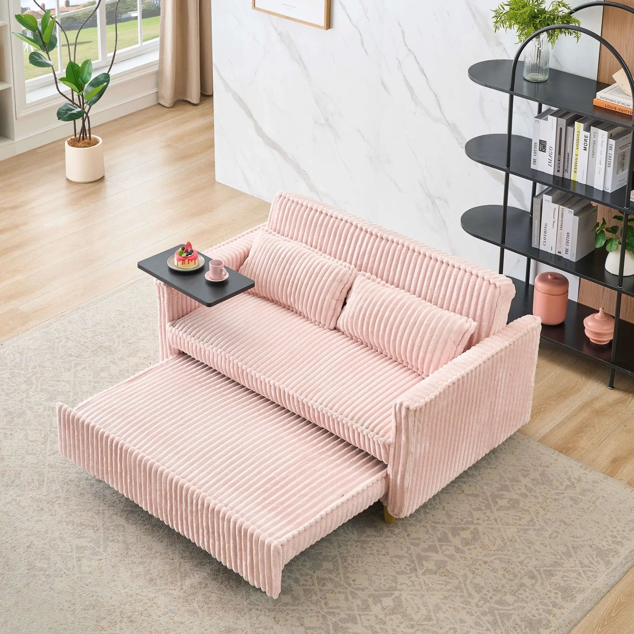 Pull Out Sofa With Movable Tabletop And USB Ports by HouseOfZazla