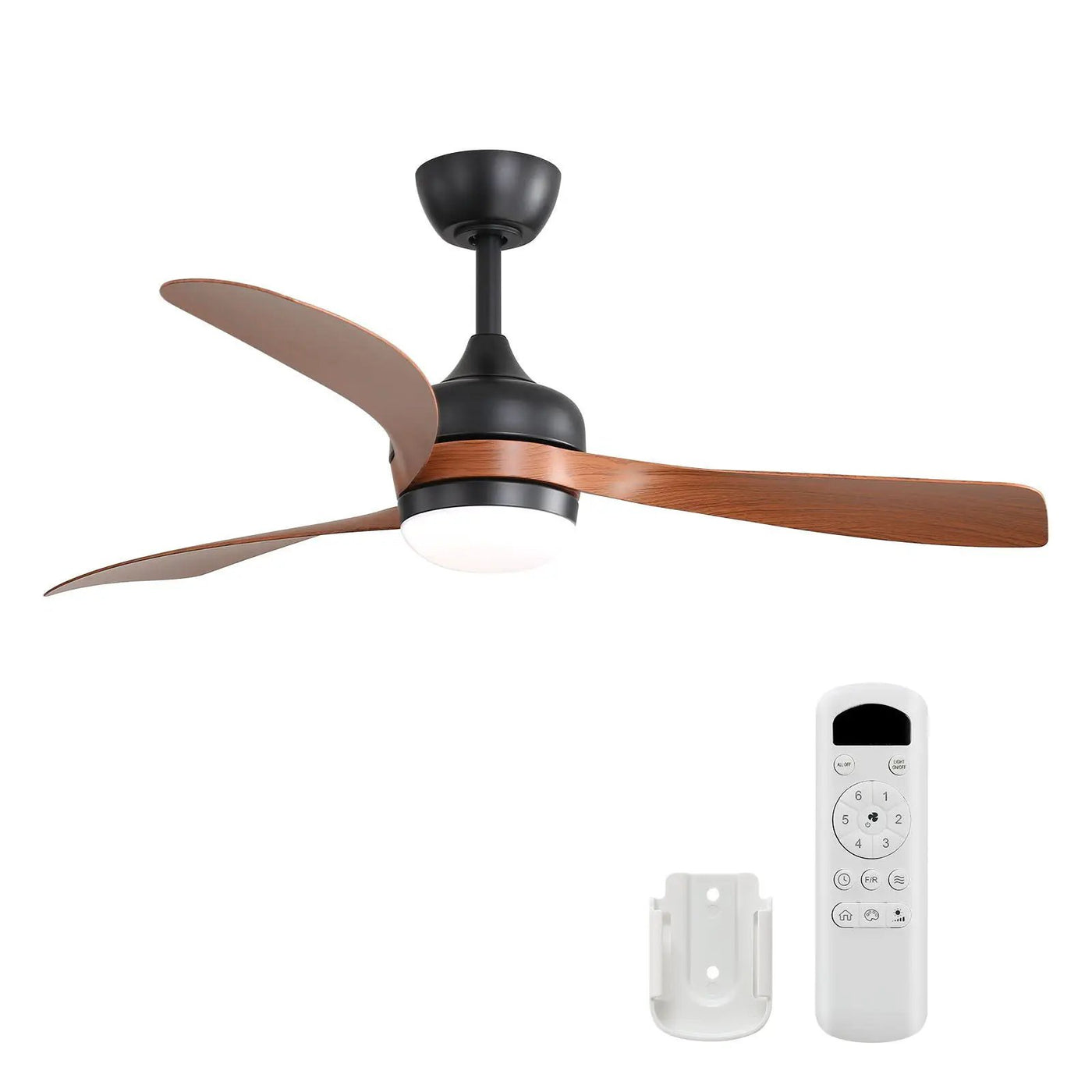 Ceiling Fan With 3 Blades, Remote Control, Reversible DC Motor, Noiseless Operation, 3 Downrods by Unique Piece Furniture