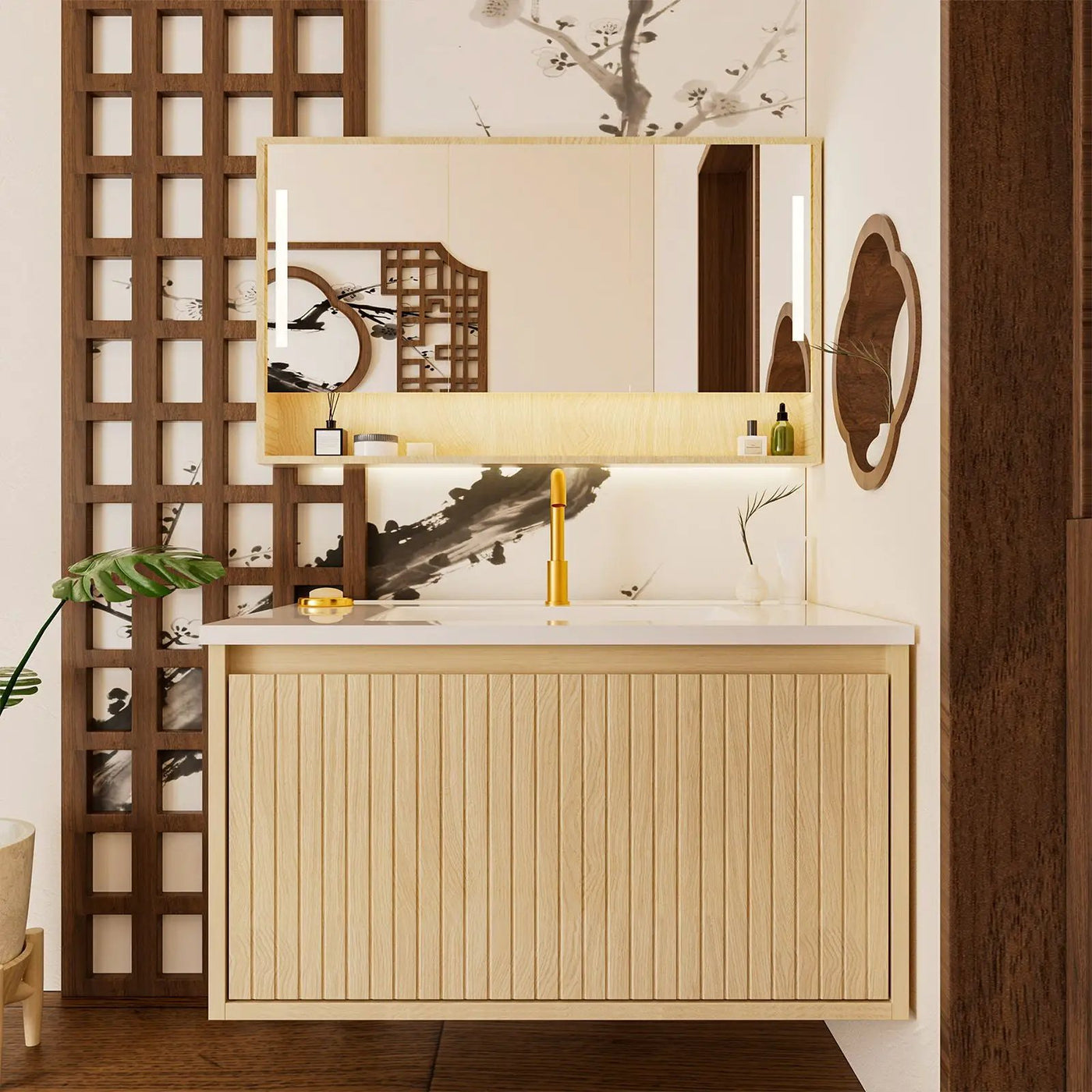 Wall Mounted Floating Bathroom Vanity With Sink And Drawers by Unique Piece Furniture