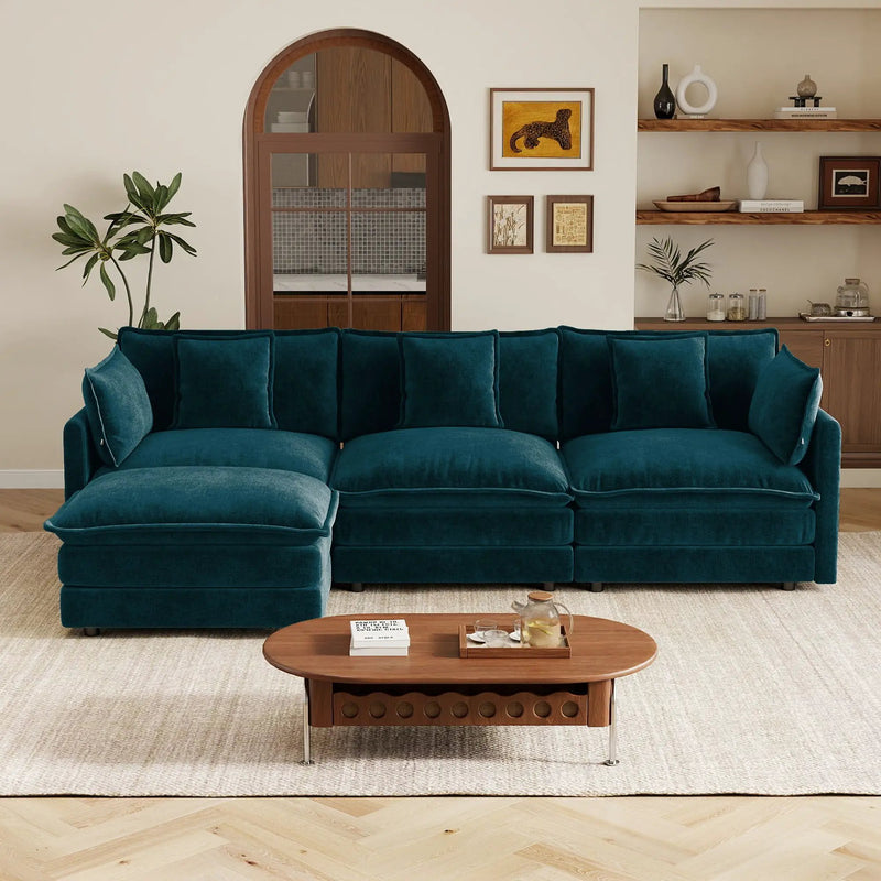 Oversize 3-Seater Sofa with Ottoman by HouseOfZazla