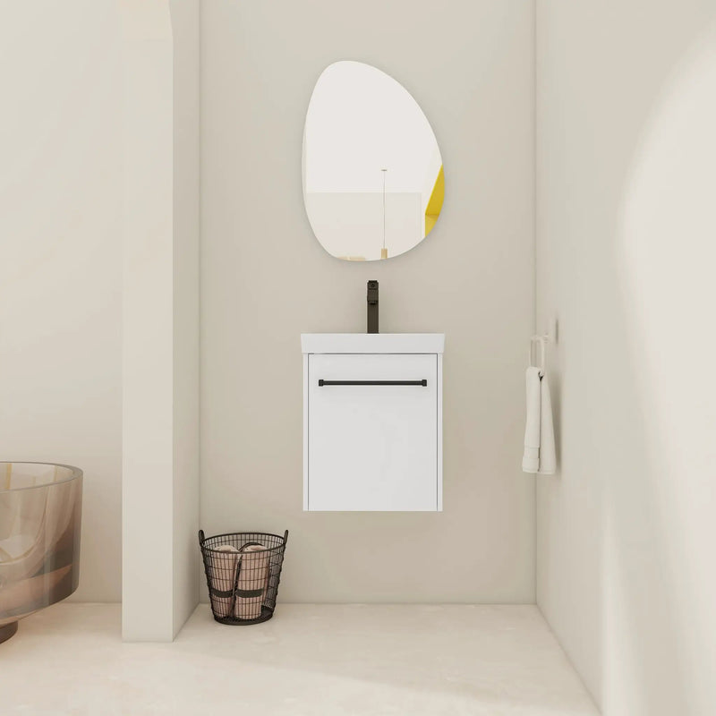 18" Floating Wall-Mounted Bathroom Vanity with Ceramic Sink by HouseOfZazla