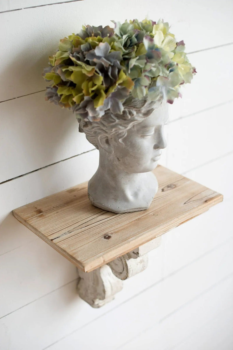 Greek Style Cement Head Planter Indoor Outdoor Home Garden Decor - Gray by HouseOfZazla