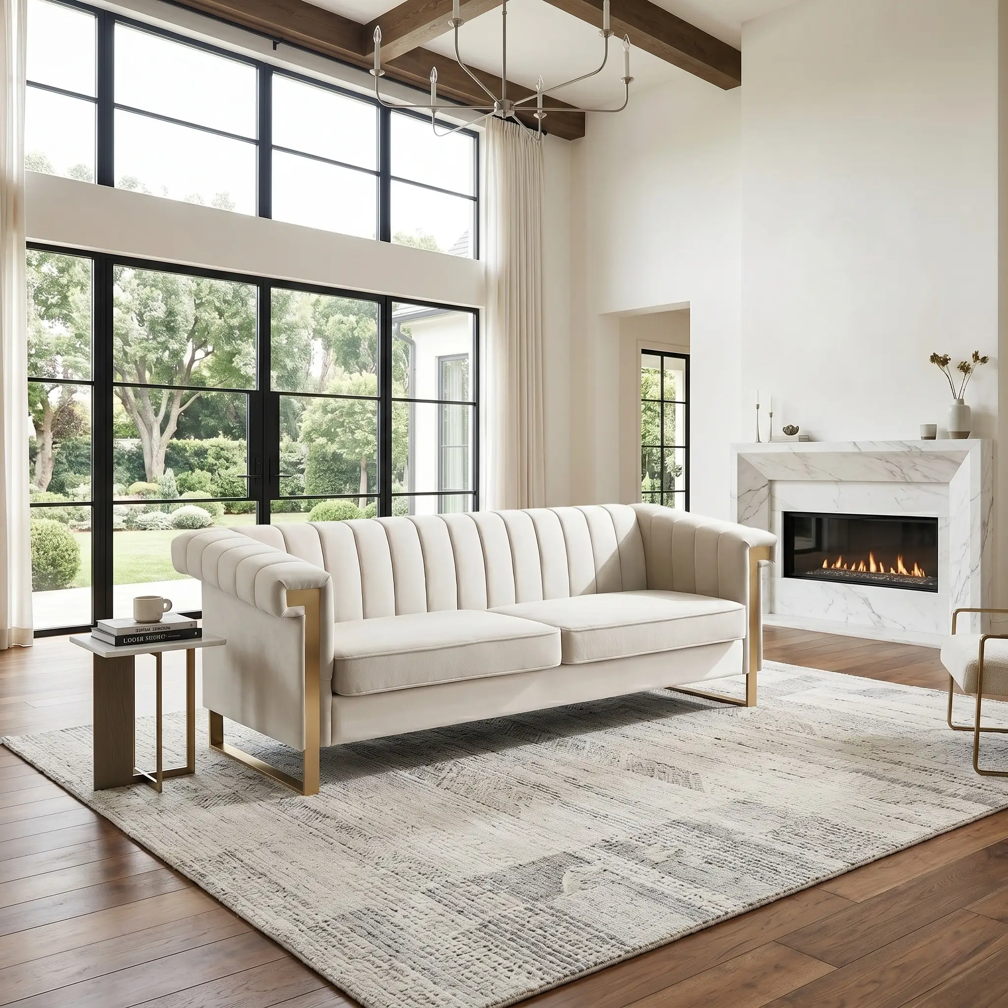 FX-P81-CW2 Modern Velvet Sofa by HouseOfZazla