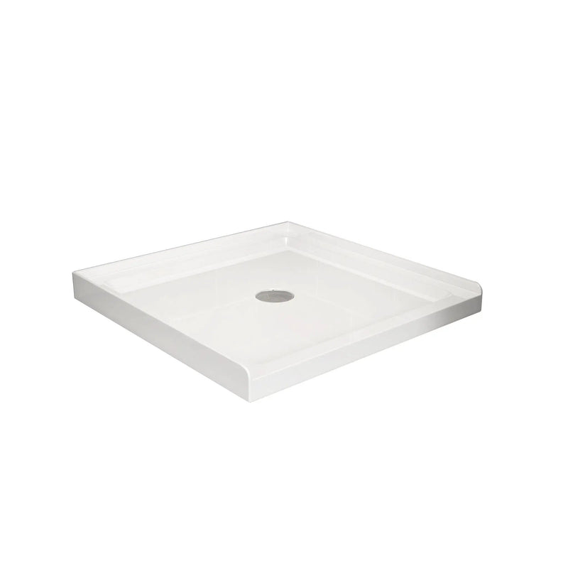 Goodyo - Centered Drain Shower With 3-Side Tile Flanges - White by HouseOfZazla