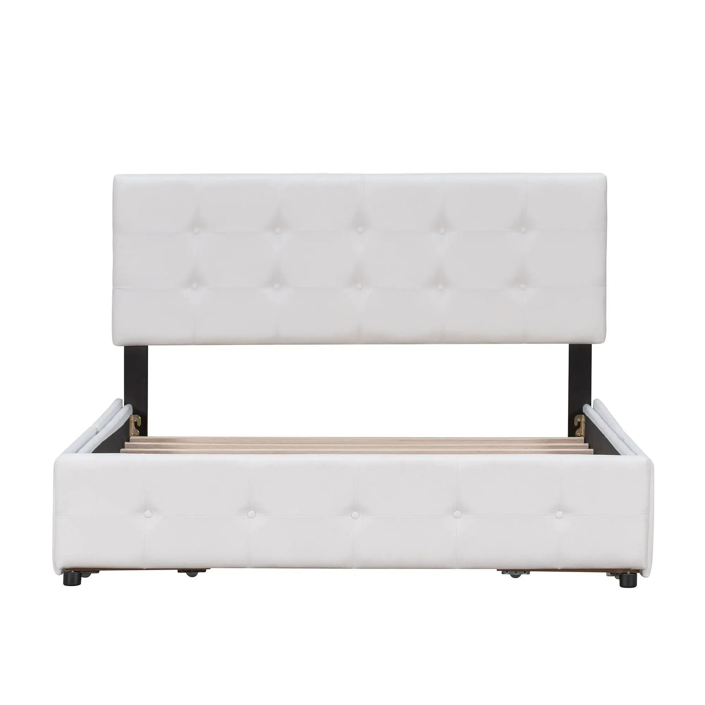 Upholstered Platform Bed With Classic Headboard And Drawers, No Box Spring Needed by Unique Piece Furniture