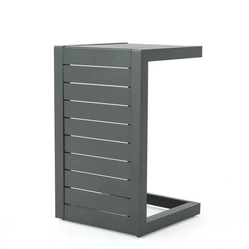 Aluminum Outdoor C-Shaped Side Table for Patio by HouseOfZazla