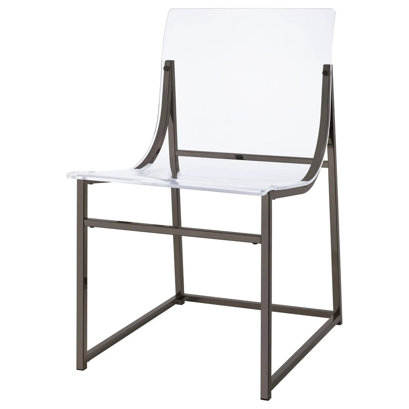 Adino Acrylic Dining Side Chair Black Nickel (Set of 2) by Unique Piece Furniture