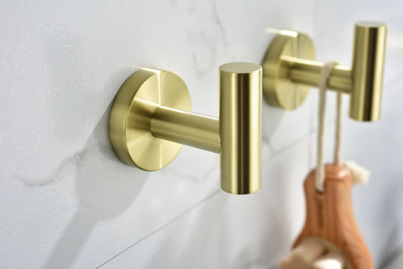 6-Pack Wall-Mounted Stainless Steel Bathroom Towel Hooks by HouseOfZazla