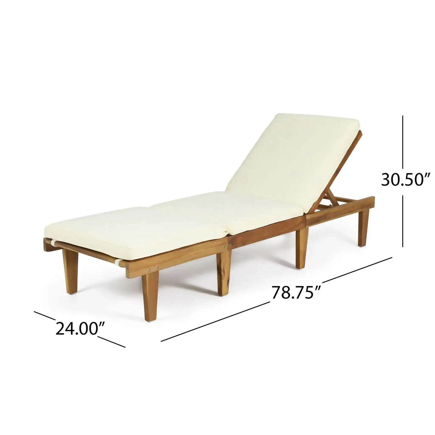 Ariana Wood Chaise Lounge with Cushion by HouseOfZazla
