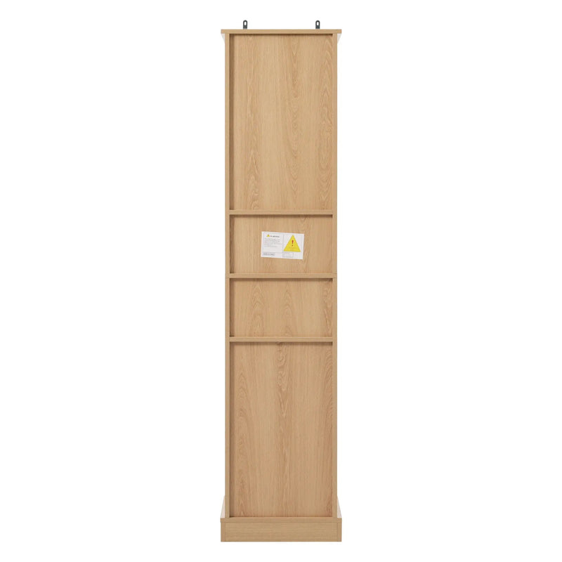 Tall Bathroom Cabinet With 1 Door, 3 Drawers, Open Storage - Wood by HouseOfZazla
