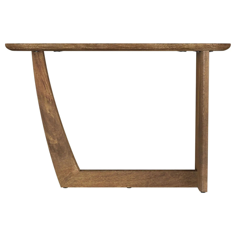 Fletcher Oval Solid Mango Wood Entryway Console Table Brown by Unique Piece Furniture