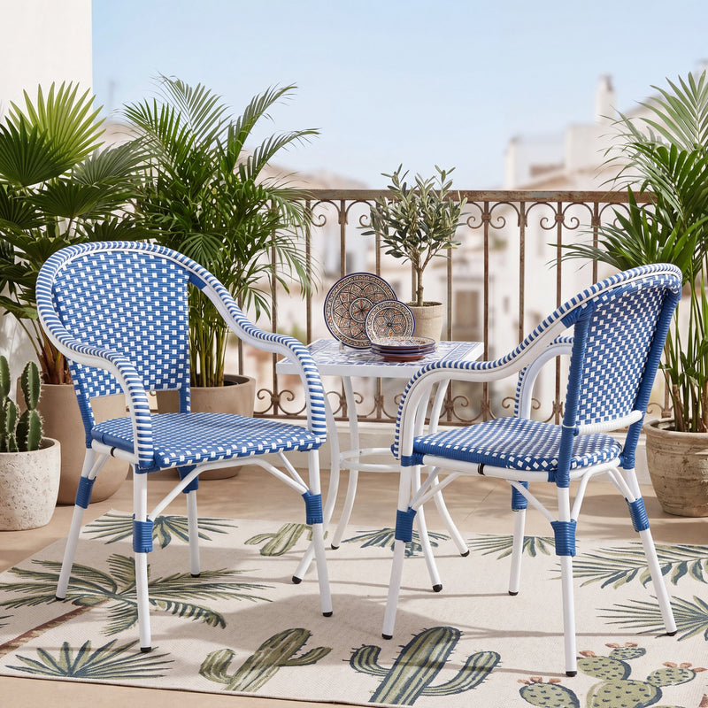 Outdoor Bistro Chairs with Aluminum Frame, Set of 2 by HouseOfZazla