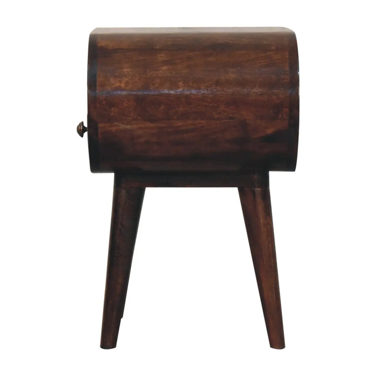 Circular Bedside Table With Open Slot - Walnut by HouseOfZazla