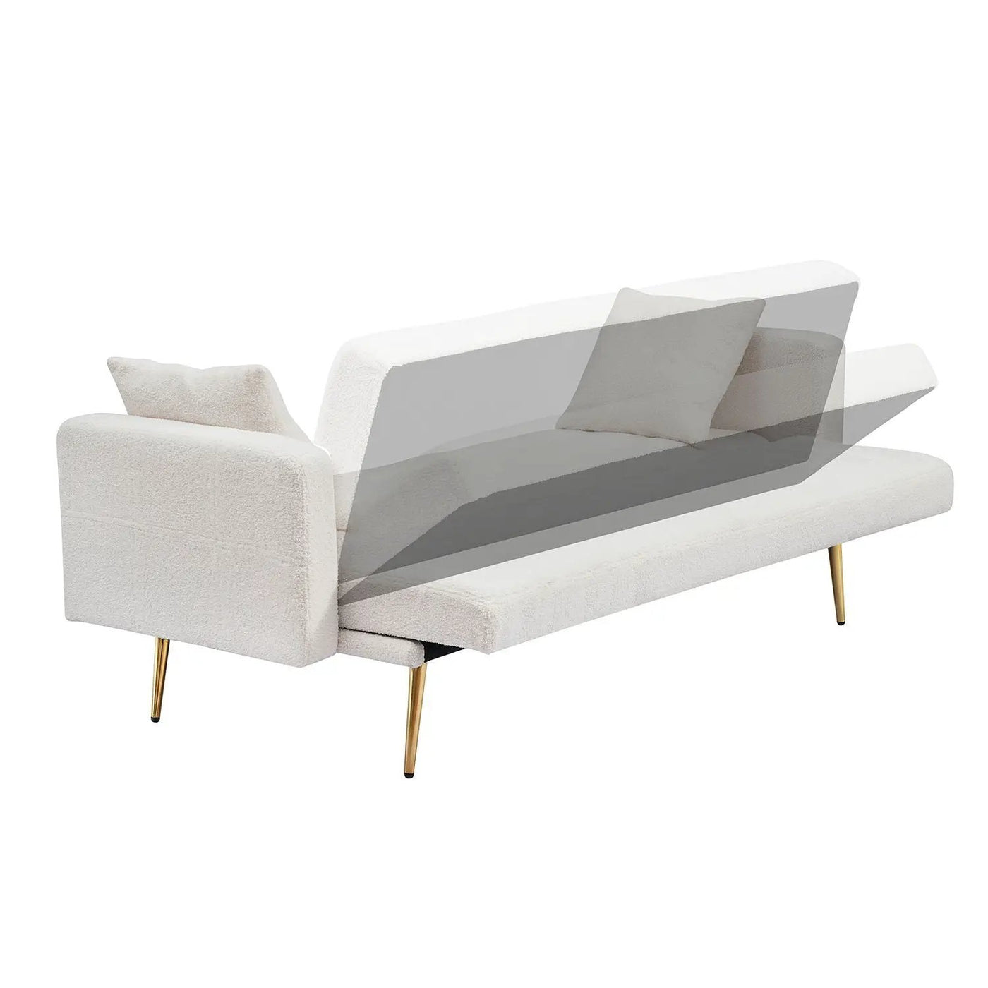 Teddy Fleece Sofa Bed With Luxurious Throw Pillows by HouseOfZazla