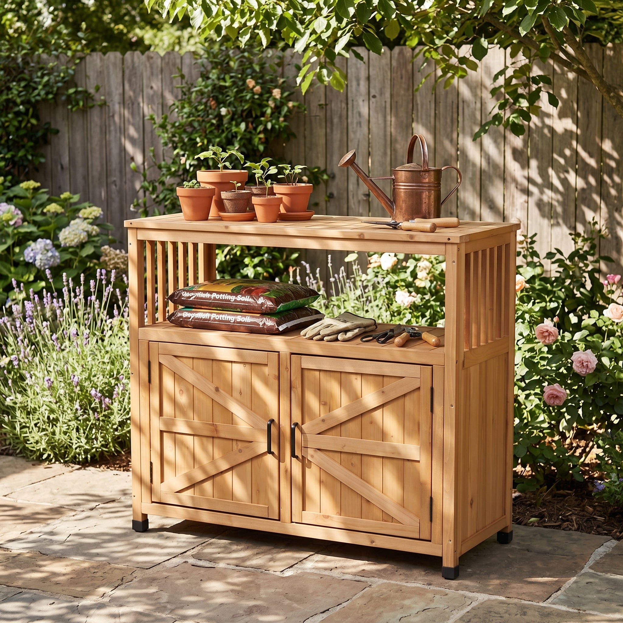 Wooden Patio Bar Table Set with Storage by HouseOfZazla