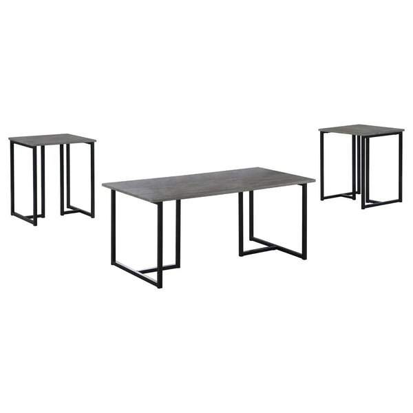 3 Piece Occasional Set With Smooth Top - Gray