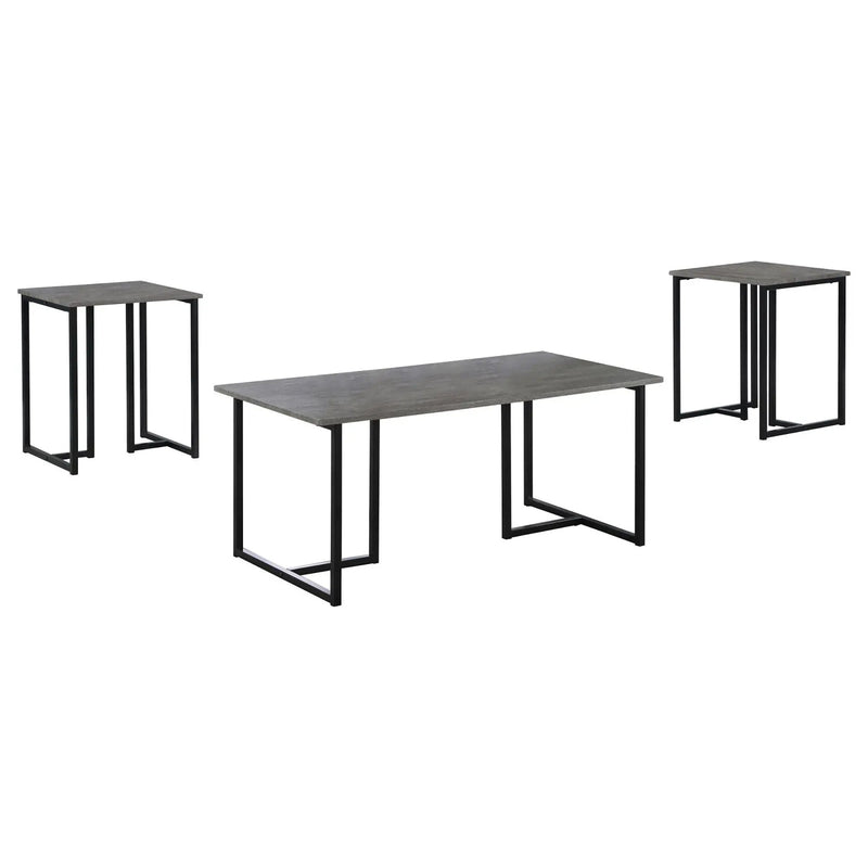 3 Piece Occasional Set With Smooth Top - Gray