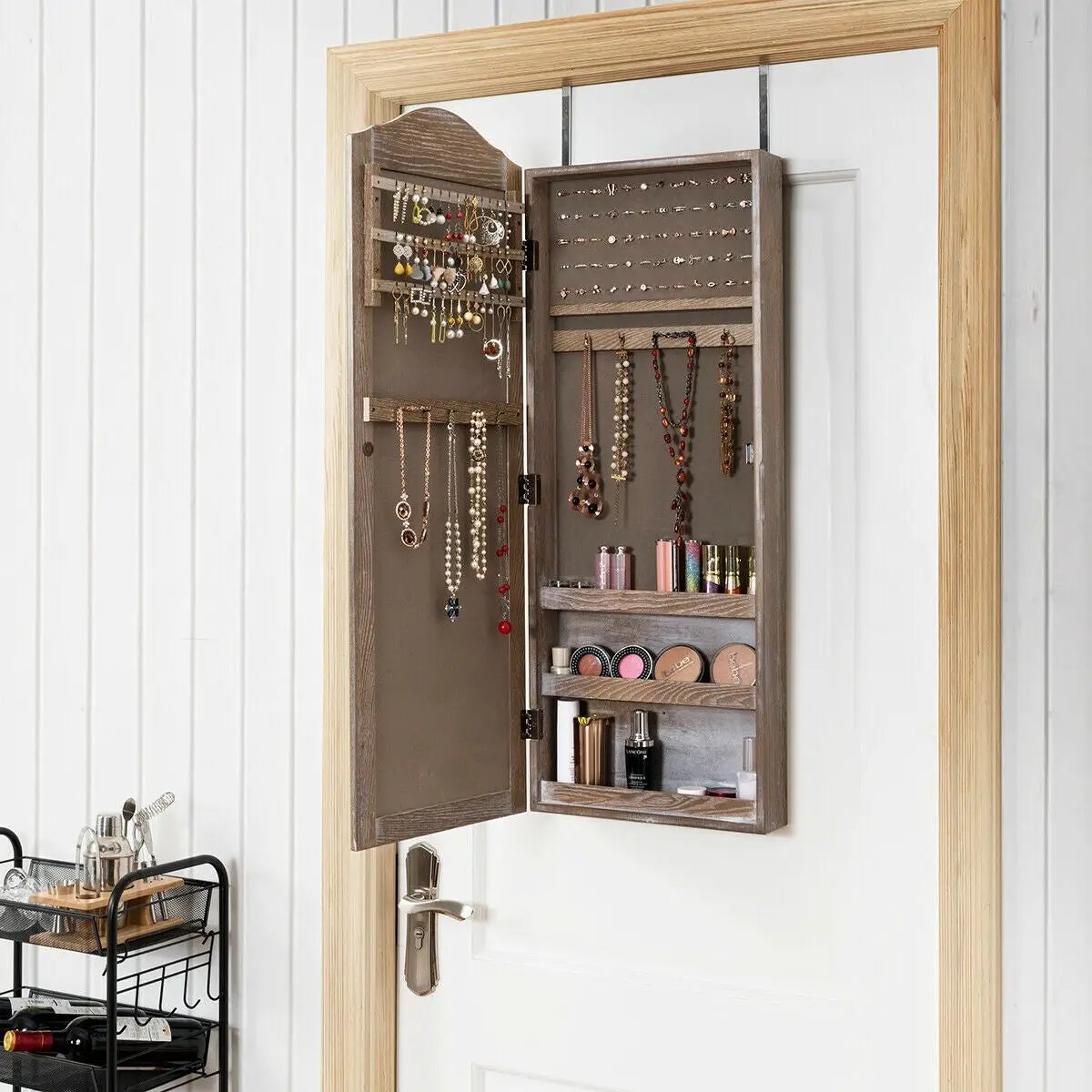 Wall/Door Mounted Jewelry Armoire Cabinet with Mirror by DirectDeals