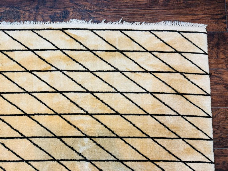German Rug 7x10, Vintage Handmade Carpet, Contemporary by Jewel Rugs