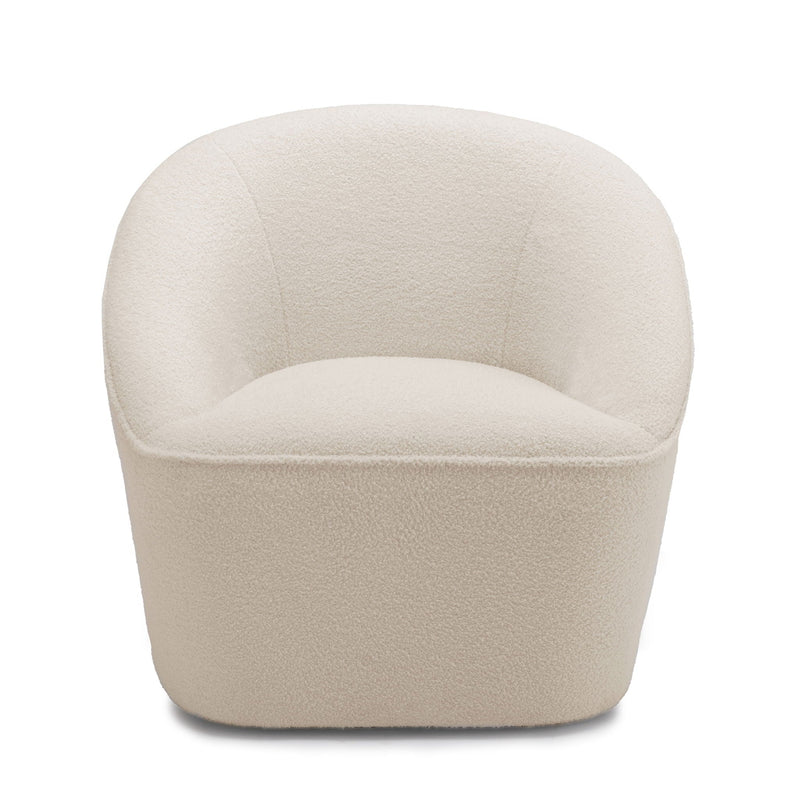 Anson - Swivel Chair With Soft Rounded Back - Off White by HouseOfZazla