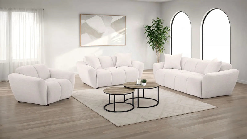 Destino 3-piece Chenille Splayed Arm Sofa Set Greige by Unique Piece Furniture