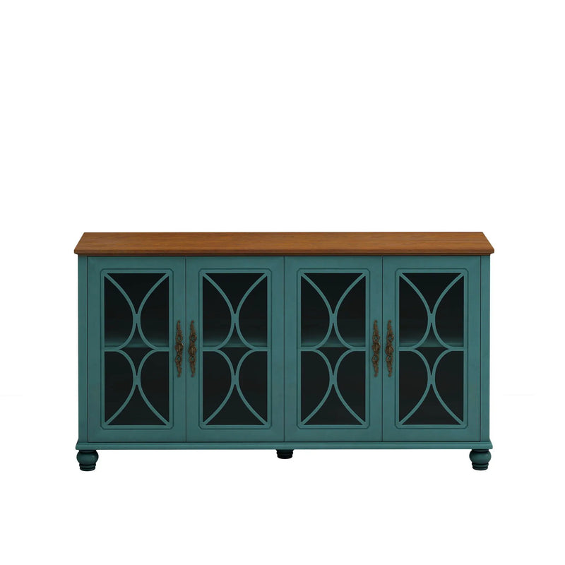 Elegant 4 Door Cabinet With Tempered Glass Doors by HouseOfZazla