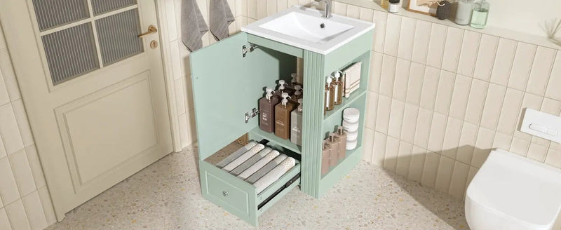 20" Freestanding Bathroom Vanity with Ceramic Sink by HouseOfZazla