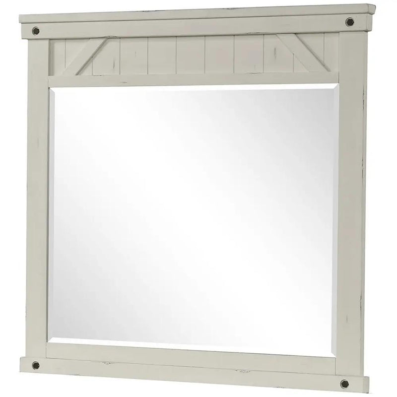 Industrial Farmhouse Mirror - White by Unique Piece Furniture