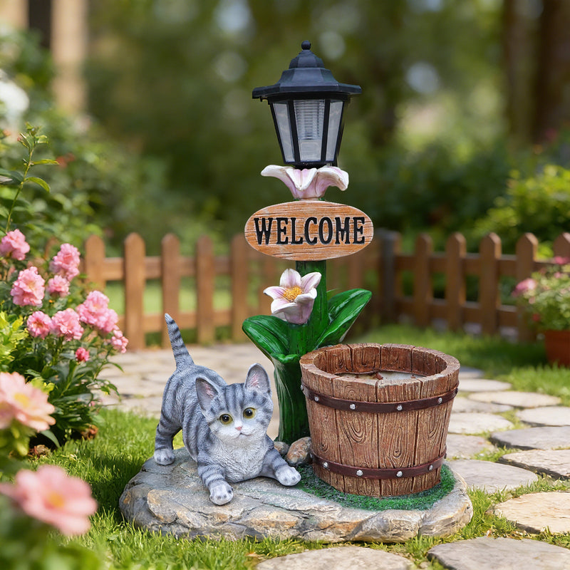 Lying Cat Solar Planter Garden Decor by HouseOfZazla
