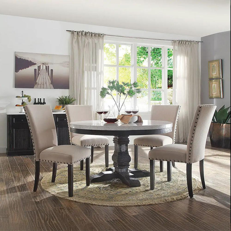 Nolan - Side Chair (Set of 2) - Linen & Salvage Dark Oak by Unique Piece Furniture