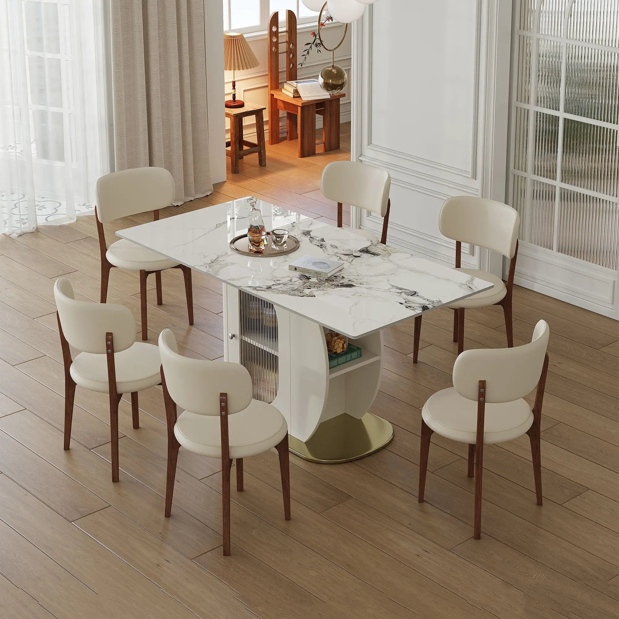 Dining Table Set With Storage, Includes Chairs For Kitchen by HouseOfZazla