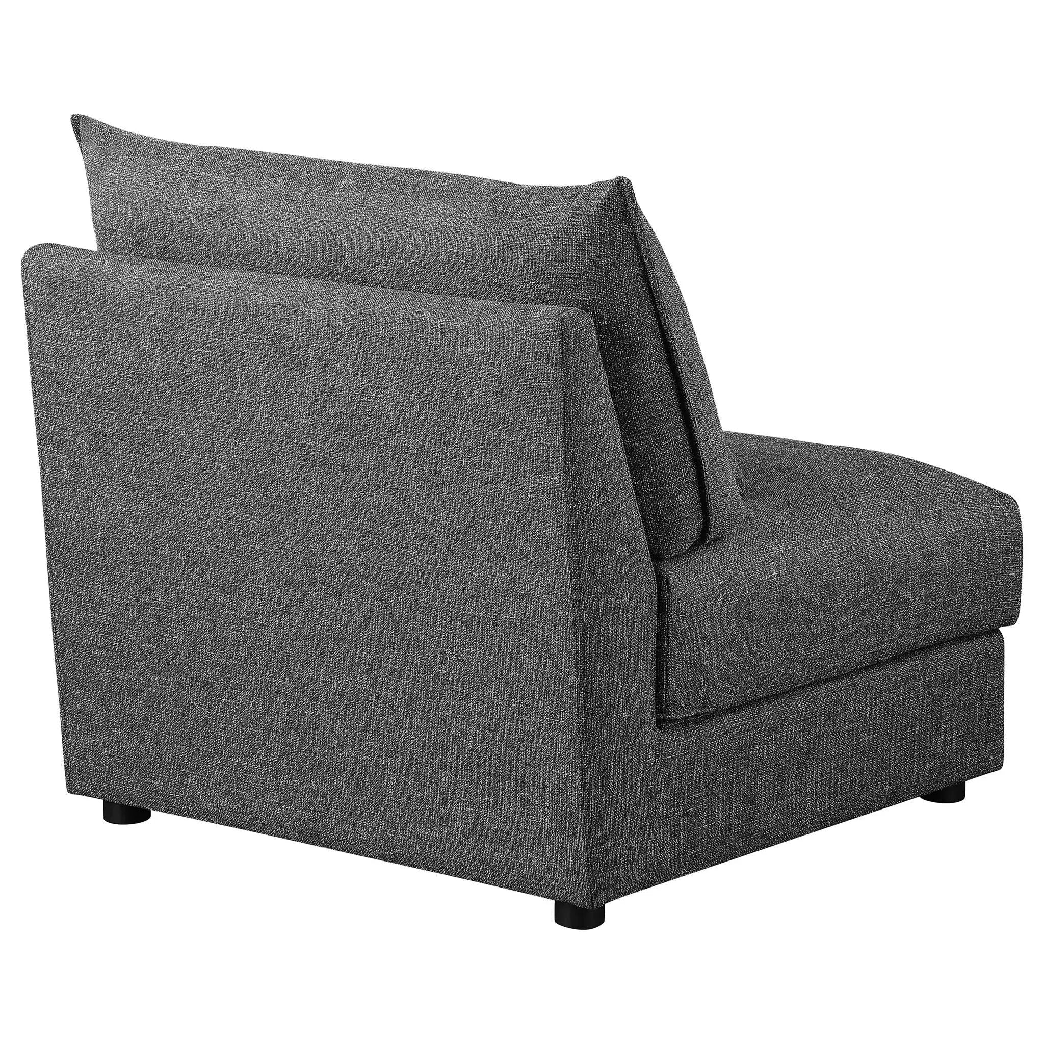 Sasha Upholstered Armless Chair Barely Black by Unique Piece Furniture