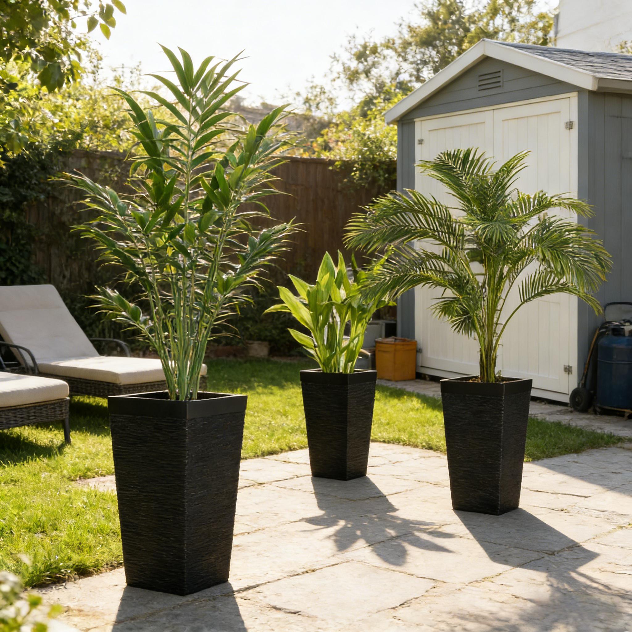 Modern Design Stackable Tapered Planters, Set of 3 Outdoor Planters by HouseOfZazla
