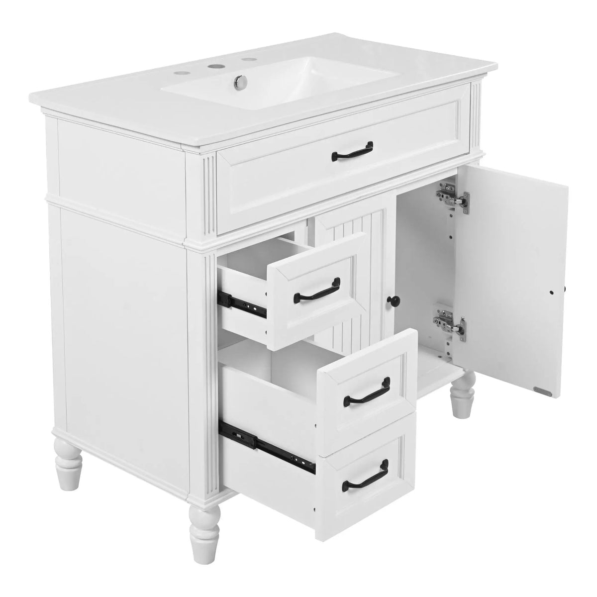 Bathroom Vanity With Sink, 2 Doors 2 Drawers, Freestanding Design by HouseOfZazla