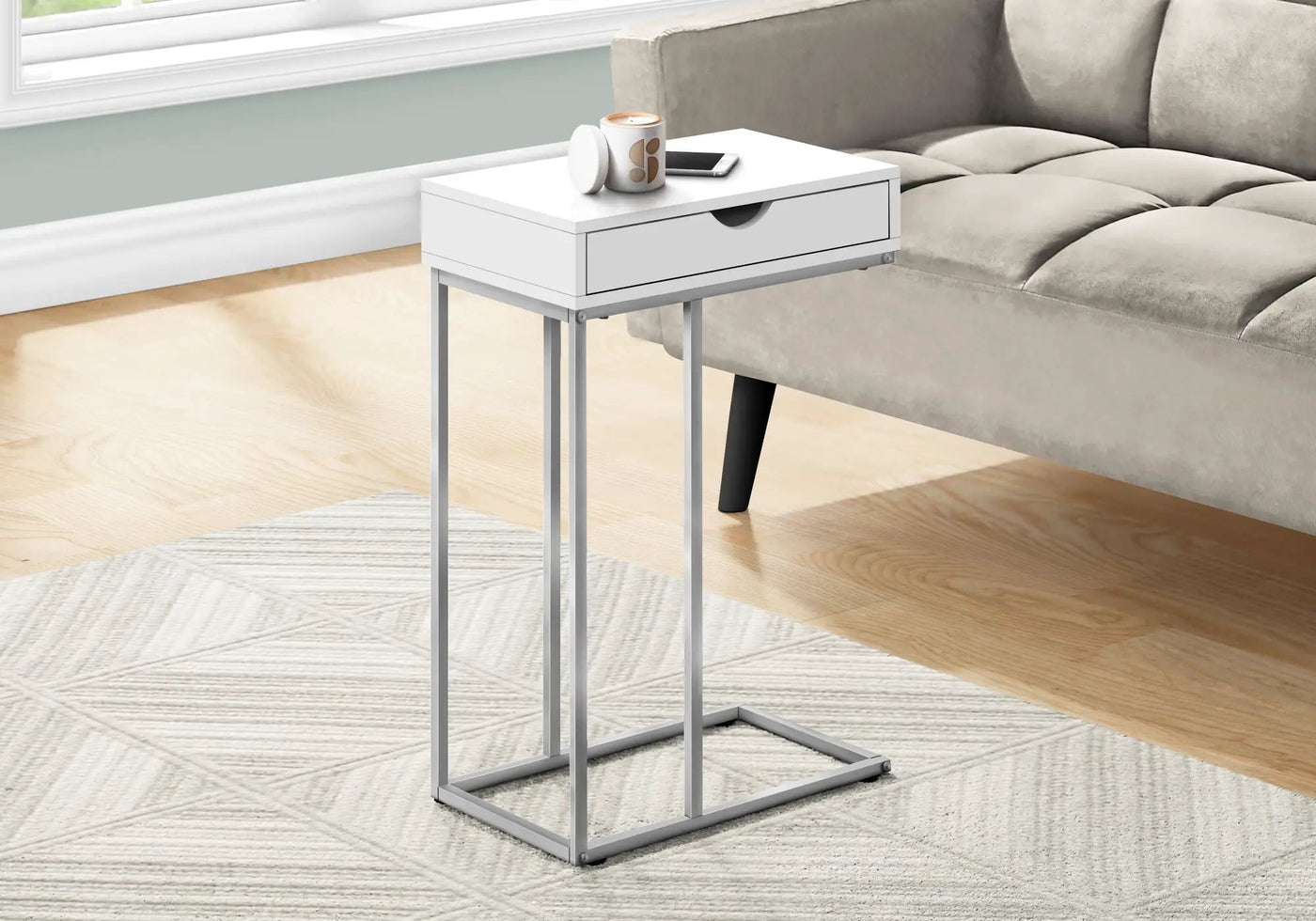 Accent Table, C - Shaped Contemporary & Modern Design by Unique Piece Furniture