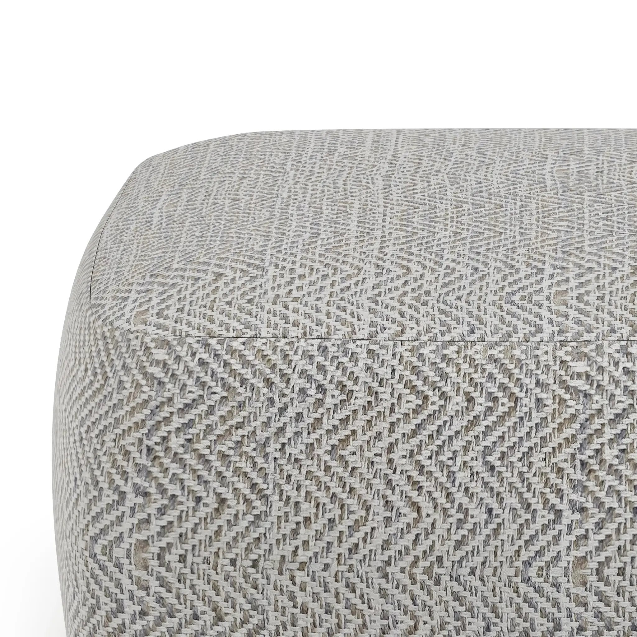 Nate Square Pouf Patterned Grey Melange by HouseOfZazla
