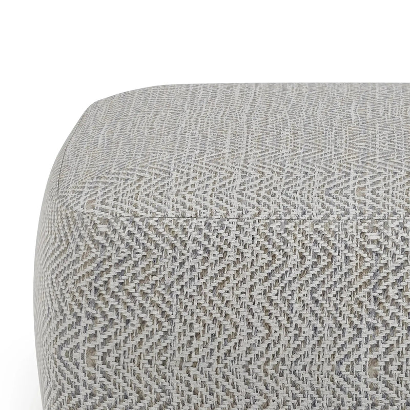 Nate Square Pouf Patterned Grey Melange by HouseOfZazla