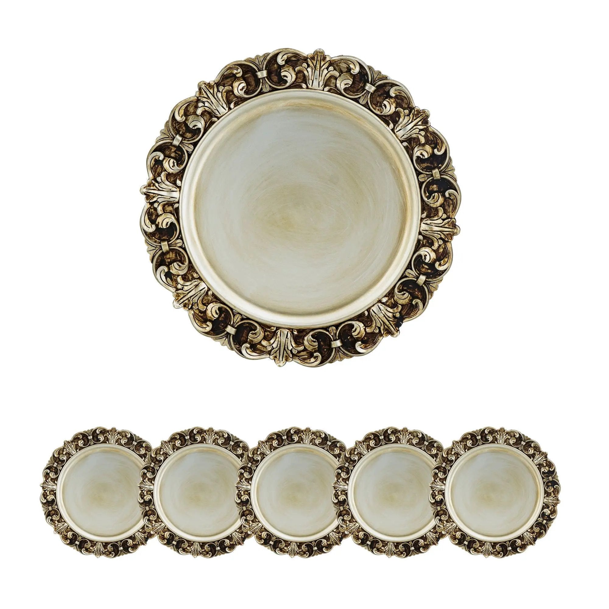Plastic Charger Plate (Set of 6) - Gold by HouseOfZazla
